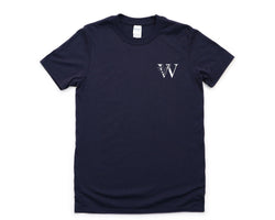 Alphabet Shirt, Letter W Shirt, Botanical Flowers Tee Mens Womens Gift - 4494