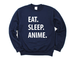 Anime Sweater, Anime gifts for him & her, Eat Sleep Anime Sweatshirt Mens Womens - 1281