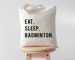 Badminton Tote Bag, Badminton gift, Eat Sleep Badminton Tote Bag | Long Handle Bag - 852