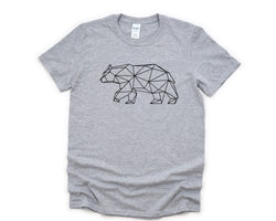 Bear Shirt, Geometric Bear T-Shirt Mens Womens Gift - 4694