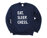 Chess Sweater, Chess Lover Gift, Eat Sleep Chess Sweatshirt Mens & Womens Gift - 1036