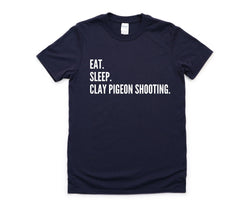 Clay Pigeon Shooting T-Shirt, Eat Sleep Clay Pigeon Shooting Shirt Mens Womens Gift - 4304