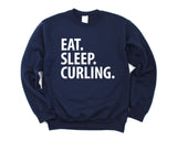 Curling Sweater, Curling Gift, Eat Sleep Curling Sweatshirt Mens Womens Gift - 1736