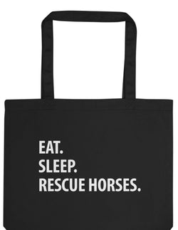 Eat Sleep Rescue Horses Tote Bag | Long Handle Bags - 1223