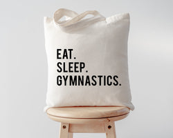 Gymnastics Tote Bag, Gymnast gift, Eat Sleep Gymnastics Tote Bag | Long Handle Bag - 612