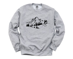 Hiking Mountain Sweater, Mountains Sweatshirt Adventure Nature Graphic Mens Womens Gift - 4362