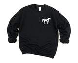 Horse Sweater Horse Owner Gift, Horse Lover Equestrian Sweatshirt Womens Pocket Print - 2885