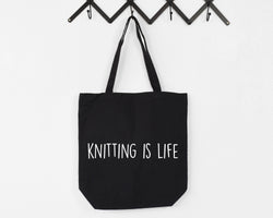 Knitting Bag, Knitting is Life Tote Bag | Long Handle Bag - 1910