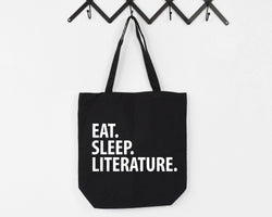 Literature Bag, Eat Sleep Literature Tote Bag | Long Handle Bags - 3403