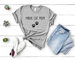 Manx Cat T-Shirt, Manx Cat Mom Shirt, Cat Lover Gift Womens - 2814