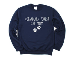 Norwegian Forest Cat Sweater, Norwegian Forest Cat Mom Sweatshirt Womens Gift - 2396