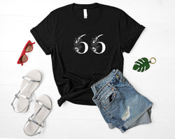 Number Shirt, Number 66 Shirt, 66 Botanical Flowers Tee - 4478