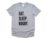 Rugby Shirt - Eat Sleep Rugby T-Shirt Mens Womens Gifts - 4819