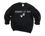 Savannah Cat Sweater, Savannah Cat Mom Sweatshirt Womens Gift - 2391