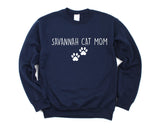 Savannah Cat Sweater, Savannah Cat Mom Sweatshirt Womens Gift - 2391