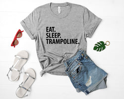 Trampoline shirt, Gymnast shirt, Eat Sleep Trampoline t-shirt Mens Womens - 1737