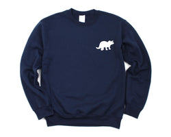 Triceratops Sweater Dinosaur Lover Gift Pocket Print Sweatshirt Mens Womens - 3110