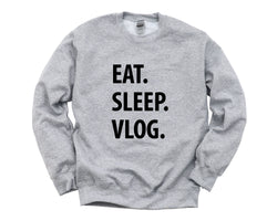 Vlog Sweater, Eat Sleep Vlog sweatshirt Mens Womens Gifts - 1306