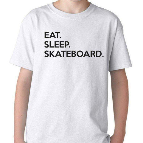 Kids Skateboard Shirt - Eat Sleep Skateboard t shirt Gift for Boys