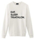 Triathlon Sweater, Eat Sleep Triathlon Sweatshirt Mens Womens Gifts